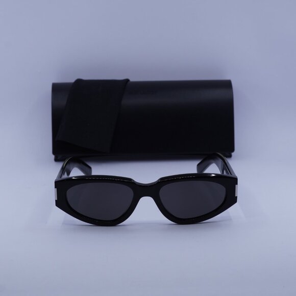 Saint Laurent SL618 001 Black Cat Eye Sunglasses - Picture 2 of 14